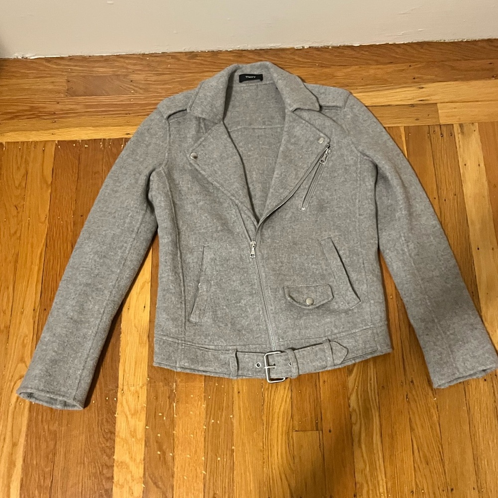 Theory Wool Motor Biker Jacket